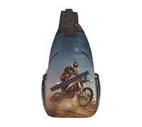 Motocross Men's Sling Backpack, Travel Hiking Day Bag Crossbody Shoulder Bag.