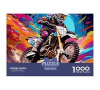 Motocross Moto Racing Puzzle de 1000 Piezas Papel para Adultos Estilo Deportivo Dinámico Relajación Familia Enfoque Decoración Regalo 70x50cm/1000pcs