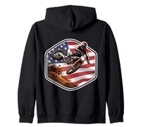 Motocross Patriotic American Dirt Bike Rider Motocross Moto USA Sudadera con Capucha