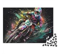 Motocross Rider Acción_2 Puzzle 1000 Piezas De Cartón Grueso Juego De Rompecabezas En Paquete Anti Estrés Adultos para Fiesta De Pijamas como Regalo Original 70x50cm/1000pcs