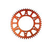 Motodak - Corona Scar 50 dientes de aluminio ultra Light antibarro paso 428 tipo srs520 naranja