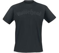 Motörhead Black On Black Logo Hombre Camiseta Negro 100% algodón Regular