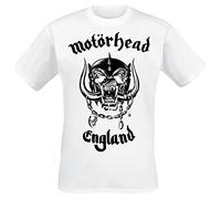 Motörhead England Hombre Camiseta Blanco L 100% algodón Vorne Bedruckt Regular