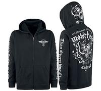Motörhead England Hombre Capucha con Cremallera Negro 70% algodón, 30% poliéster Regular