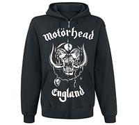 Motörhead England Hombre Capucha con Cremallera Negro 80% algodón, 20% poliéster Regular