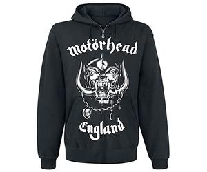 Motörhead England Hombre Capucha con Cremallera Negro 80% algodón, 20% poliéster Regular