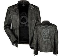 Motörhead England Hombre Chaqueta de Cuero Negro 100% piel (búfalo) Regular
