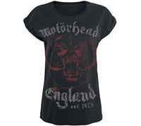 Motörhead England Mujer Camiseta Negro S 100% algodón Vorne Bedruckt, Hinten Bedruckt Regular