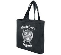 Motörhead Rocksax - England Unisex Bolso de Hombro Negro/Blanco, Blanco y Negro., tamaño estándar, Heavyweight Canvas Shooper Made from Fairtrade Reciclado Material