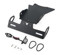 MOTOESCOT Compatible with Yamaha FZ6-N FZ6-S 2004-2009 Motorcycle Rear Fender Eliminator Alloy License Plate Bracket with LED Light, Easy to Install License Plate Frame, Sporty Style, Black