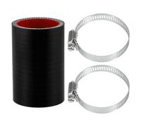 Motoforti 1 Juego Manguera de Silicona para Automóvil Negra Roja de 40mm (1.57") de Diámetro Interno y 76mm (2.99") de Longitud a 0 Grados con Abrazaderas, Manguera de Refrigerante