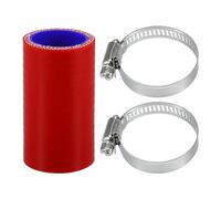 Motoforti 1 Set Manguera de Silicona para Automóvil de 32mm 1.26" ID 76mm 2.99" de Longitud 0 Grados Rojo Azul con Abrazaderas Manguera de Refrigerante Universal