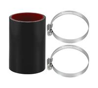 Motoforti 1 Set Manguera de Silicona para Automóvil Negra Roja de 57mm (2.24") de Diámetro Interno y 100mm (3.94") de Longitud a 0 Grados con Abrazaderas, Manguera de Refrigerante