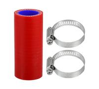 Motoforti 1 Set Manguera de Silicona para Automóvil Roja y Azul de 22mm (0.87") de Diámetro Interno y 76mm (2.99") de Longitud a 0 Grados con Abrazaderas, Manguera de Refrigerante