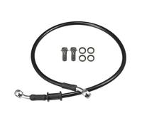 Motoforti Manguera De Freno Universal Para Motocicleta, Atv, Motocross, Línea De Freno Hidráulico Trenzada, 60 Cm, Duradera, De Metal, Tono Negro Plateado, 1 Juego
