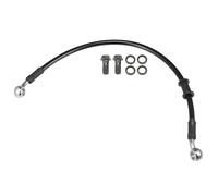 Motoforti Manguera De Freno Universal Para Motocicleta, Atv, Motocross, Línea De Freno Hidráulico Trenzada, 40 Cm, Duradera, Metal, Tono Negro Plateado