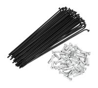 Motoforti Radios de Bicicleta Universales para Rueda de Bicicleta 14G 125mm de Longitud de Acero al Carbono Negro 1 Set