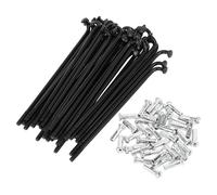 Motoforti Radios de Bicicleta Universales para Rueda de Bicicleta 14G 90mm de Longitud Acero al Carbono Negro 1 Set