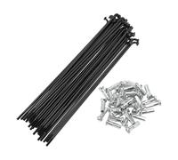 Motoforti Radios de Bicicleta Universales Radios de Rueda de Bicicleta 14G 131mm Longitud Acero al Carbono Negro 1 Set