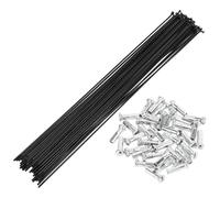 Motoforti Radios de Bicicleta Universales Radios de Rueda de Bicicleta 14G 305mm Longitud Acero al Carbono Negro 1 Set