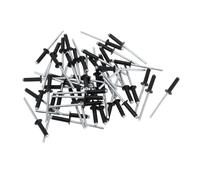 Motoforti Remaches Ciegos De Gran Brida De Extremo Abierto Diámetro De Agarre De 4mm De Agarre De 20mm Diámetro De Brida De 8mm Aleación De Aluminio Hierro Tono Plateado Negro 50 Pcs