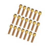 Motoforti Tornillos cónicos para vástago de bicicleta MTB, duraderos, M5 x 20 mm, tornillos de cabeza de zócalo, tuercas de acero, tono dorado (juego de 20) de larga duración