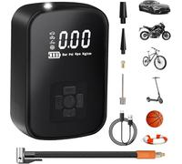 motomoyo Compresor Aire Portatil, 4000mAh Inflador Ruedas Coche 150 PSI Compresor Aire Coche con Pantalla LCD Digital y Linterna LED Mini Inflador Electrico para Coches, Motos, Bicicletas, Pelotas