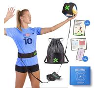 MOTOMY Equipo de Entrenamiento de Voleibol 'VolleyPal' Rebotador de Voleibol diseñado con Tela de Neopreno 3000X tecnología y Bordes cosidos Alrededor. Mejora tu Servicio de sobremano (Negro y Verde)