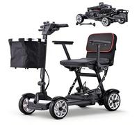 Motonetas De Movilidad Para Adultos,Scooter Portátil De Viaje, Batería De Litio De 20 Ah,Estructura De Aleación De Aluminio,Capacidad De Carga Segura De 100 Kg/220 Lbs Black