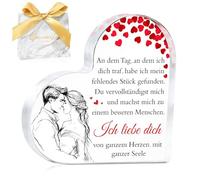 MOTONG Regalos de San Valentín para ella y para él, acrílico Te amo regalos para hombres y mujeres viene con una bolsa de regalo de boda para parejas