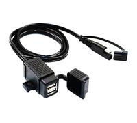 MOTOPOWER 3.1Amp - Kit de Cargador USB Doble para Motocicleta, Impermeable, con Cable de Terminal SAE