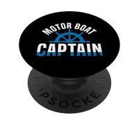 Motor Boat Captain Nautical Boating Design PopSockets PopGrip Adhesivo