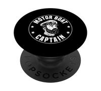 Motor Boat Captain Nautical Boating Design PopSockets PopGrip Adhesivo