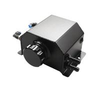 Motor Botella Desbordamiento Botella Refrigerante Depósito de refrigerante para radiador de 1/2 l, de aleación de aluminio, universal, pulido, para coche(Black 1L)