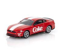 Motor city classics Coca-Cola Ford Mustang GT Modelo 450030 con licencia oficial a escala 1:64 fundido a presión 2018, incluye base de visualización y funda rígida
