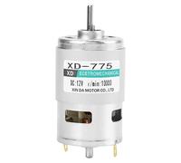 Motor DC de alta velocidad bajo ruido XD-775 12 V/24 V Motor de imanes permanentes de doble rodamiento de bolas con cepillo (12 V 10000 rpm)