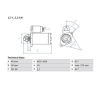 BOSCH Motor de arranque para MERCEDES-BENZ: Classe ML, Classe G, Classe E, Classe S (Ref: 0 986 020 360)