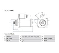 Motor de arranque para BOSCH 0 986 021 480 para SCANIA T 10.64 2004-2005