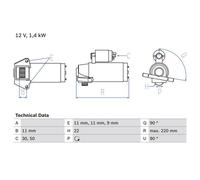 Motor de arranque BOSCH 0 986 022 561