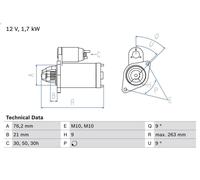 Motor de arranque para BOSCH 0 986 016 920 para BMW 7 (E32) 3 1985-1989