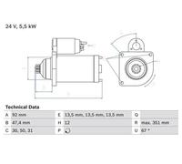 Motor de arranque BOSCH 0 986 025 450