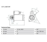 BOSCH 0 986 025 640 Motor de arranque