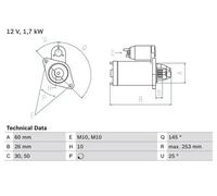 Motor de arranque BOSCH 0 986 017 890