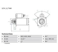 BOSCH 0 986 013 240 Motor de arranque