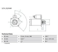 Motor de arranque Sentido de giro a la derecha (horario) autopoyado BOSCH