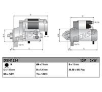 DENSO DSN1234 Motor de arranque