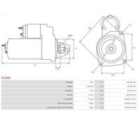 Motor de arranque Sentido de giro a la derecha (horario) S3184S AS-PL para VOLVO