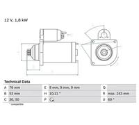 Bosch 986016990 motor de arranque