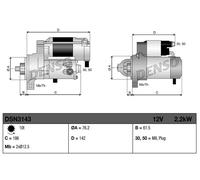 Motor de arranque Sentido de giro a la izquierda (antihorario) DSN3143 DENSO