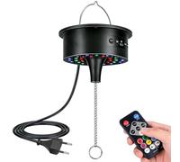 Motor de bola de discoteca con luz LED, motor giratorio de espejo con control remoto, luz de discoteca de 30 perlas LED, velocidad ajustable, accionamiento silencioso para bola de discoteca